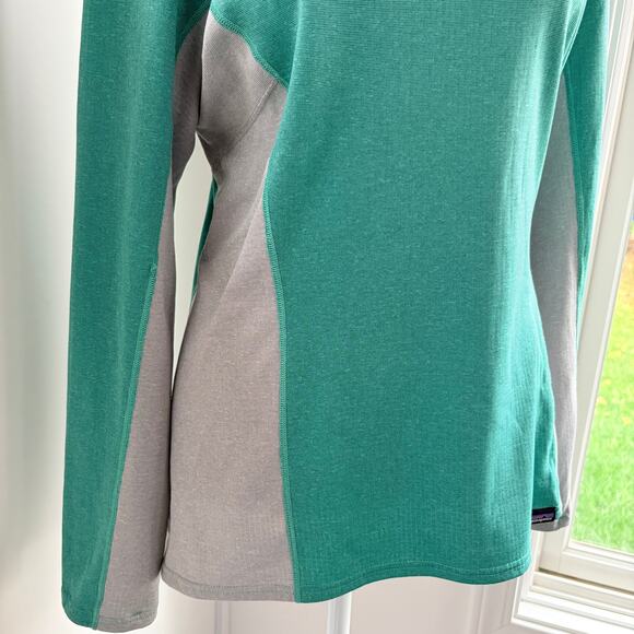 Patagonia Midweight Capilene Baselayer Medium Green Gray Long Sleeve Athletic - Picture 3 of 7